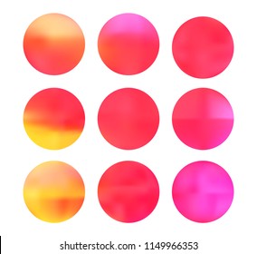 Colorful circle gradient set with modern abstract backgrounds. Rainbow fluid covers for calendar, brochure, invitation, cards. Template with round gradient set for screens and mobile app.