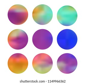 Colorful circle gradient set with modern abstract backgrounds. Colorful fluid covers for calendar, brochure, invitation, cards. Template with round gradient set for screens and mobile app.