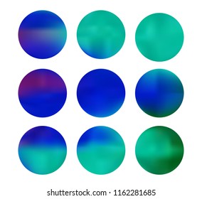 Colorful circle gradient set with modern abstract backgrounds. Colorful fluid covers for calendar, brochure, invitation, cards. Template with round gradient set for screens and mobile app.