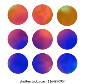 Colorful circle gradient set with modern abstract backgrounds. Colorful fluid covers for calendar, brochure, invitation, cards. Template with round gradient set for screens and mobile app.