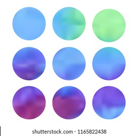 Colorful circle gradient set with modern abstract backgrounds. Colorful fluid covers for calendar, brochure, invitation, cards. Template with round gradient set for screens and mobile app.