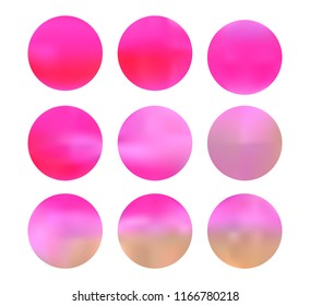 Colorful circle gradient set with modern abstract backgrounds. Rainbow fluid covers for calendar, brochure, invitation, cards. Template with round gradient set for screens and mobile app.