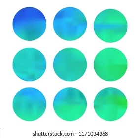 Colorful circle gradient set with modern abstract backgrounds. Colorful fluid covers for calendar, brochure, invitation, cards. Template with round gradient set for screens and mobile app.