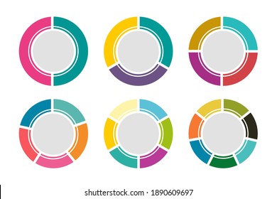 Colorful Circle graph icon set isolate on white background.