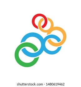 colorful circle group of people togetherness unity logo design vector symbol Illustration
