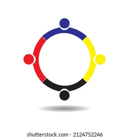Colorful circle with human shape