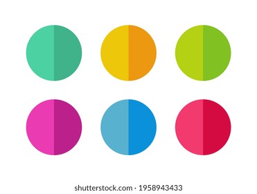 Colorful circle icon background set, flat application icons collection, vector illustration design