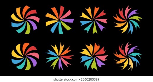 Colorful Circle Icon Element Set Graphic Design Vector