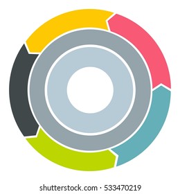 Colorful circle icon. Flat illustration of colorful circle vector icon for web
