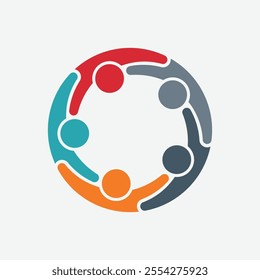 Colorful Circle Icon Representing Teamwork, Unity, Collaboration, and Community Design