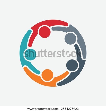 Colorful Circle Icon Representing Teamwork, Unity, Collaboration, and Community Design