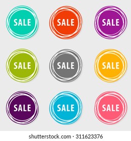 Colorful circle icon of Sale. Vector illustration. EPS 10