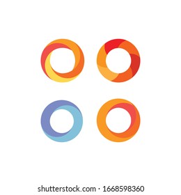 Conjunto de iconos de círculo colorido. Letra resumida circular o logotipo. Ilustración de material vectorial