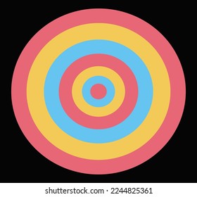 Colorful circle illustration vector  design on black background.