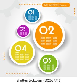 colorful circle infographic buttons with numbers. infographic concept.
