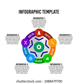 Colorful circle infographic design template.