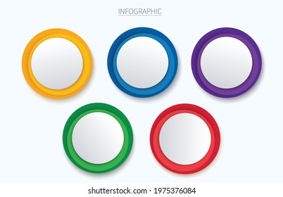 colorful circle infographic vector template with 5 options