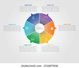 colorful circle infographics template design vector