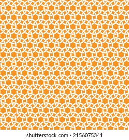 Patrón entrelazado de círculo colorido sobre fondo naranja. Patrón de interbloqueo blanco y naranja sobre fondo naranja.
