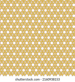 Colorful circle interlaced pattern on white background. Yellow and red interlocking pattern on white backdrop.