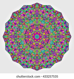 Colorful Circle Kaleidoscope Backdrop. Mosaic Abstract Flower of Geometric Shapes
