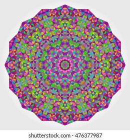Colorful Circle Kaleidoscope Backdrop. Mosaic Abstract Flower of Geometric Shapes