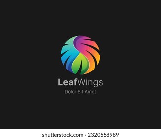 Colorful circle with leaf logo