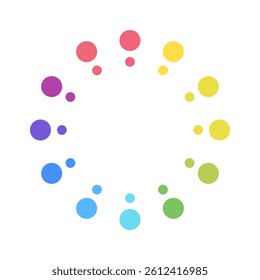 Colorful circle loader icon. Symbol of reload, refresh, loading, recycle and repeat. Interconnecting round arrow vector icon