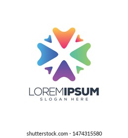 colorful circle logo design vector illustration