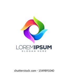 colorful circle logo design vector illustration