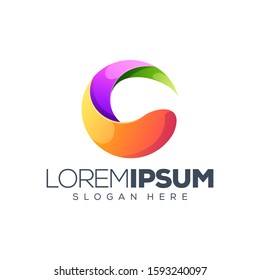 colorful circle logo design vector illustration