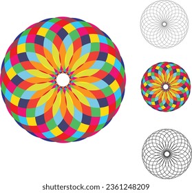 Colorful Circle logo for dynamic poster banner Spiral abstract vector