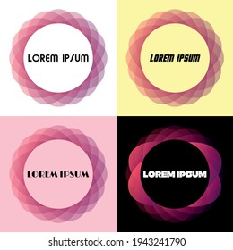 colorful circle logo on different backgrounds with sample text.
