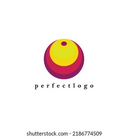 Colorful circle logo with perspective view. Logo for company, business, corporation, brand, product, and event.