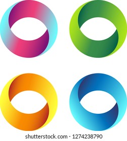Colorful Circle Logo Set.  Gradient Icon.