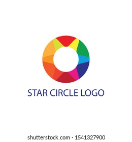 Colorful circle logo. Star logo. vector icon.