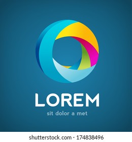 colorful circle looped symbol vector logo template icon 