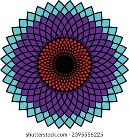 A colorful circle mandala design