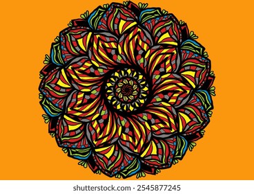 Colorful circle Mandala line art,flower  pattern,beautiful background.