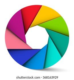 Colorful Circle Material Design Shape - Vector Aperture Illustration
