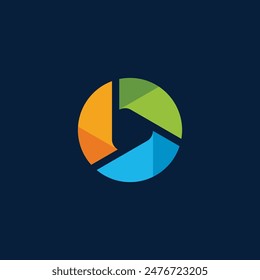 Plantilla colorida del diseño del Vector del logotipo del medio del círculo