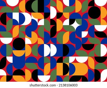 Colorful circle modern geometrical pattern