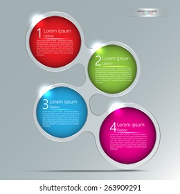 Colorful Circle With Number and Information Text, Modern Template Design, Financial and Business Infographic, Workflow/Element Layout Design.  Vector Illustration