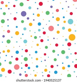  Círculo colorido sobre fondo blanco. Ilustración vectorial para un diseño brillante y feliz. Forma de punto redondo. Cubierta de tamaño aleatorio Papel decorativo Art Pack de forma circular aleatoria.