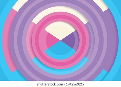 Colorful Circle Papercut Background. Vector design element.