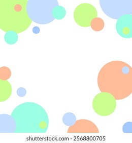 Colorful circle pattern. Abstract bubble shapes. Bright pastel tones. Geometric vector background.