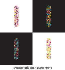 colorful circle pattern I alphabet vector template. I logo design.