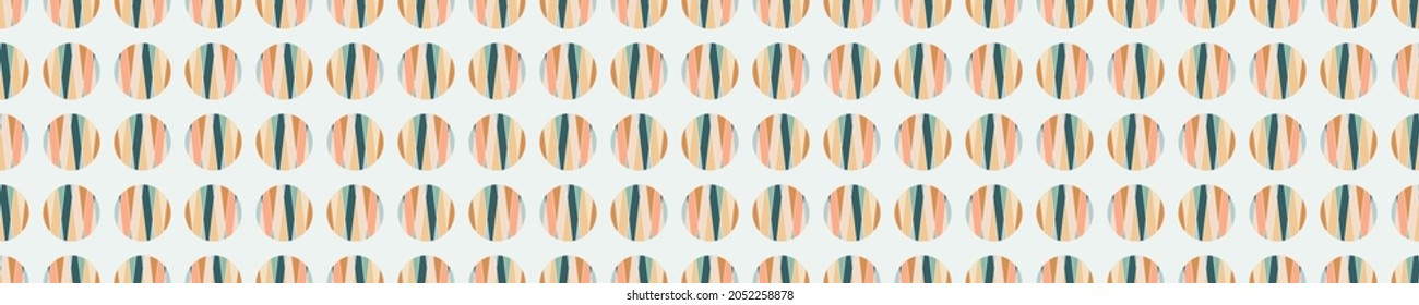 Colorful circle pattern banner with blue background