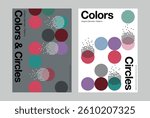 Colorful circle pattern dot poster design cover printing diagonal line pattern halftone banner layout abstract circles background circle shapes template