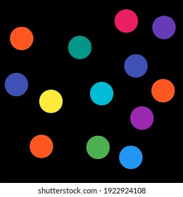 Colorful circle pattern on black background